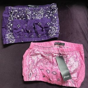 Nasty Gal Bandana Crop Tube Tops Set of 2